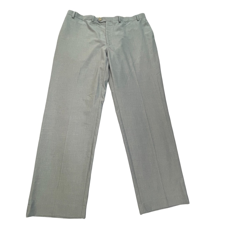 Ralph Lauren Mens Dress Pants Gray Flat Front Straight Leg 40W x 32L Washable